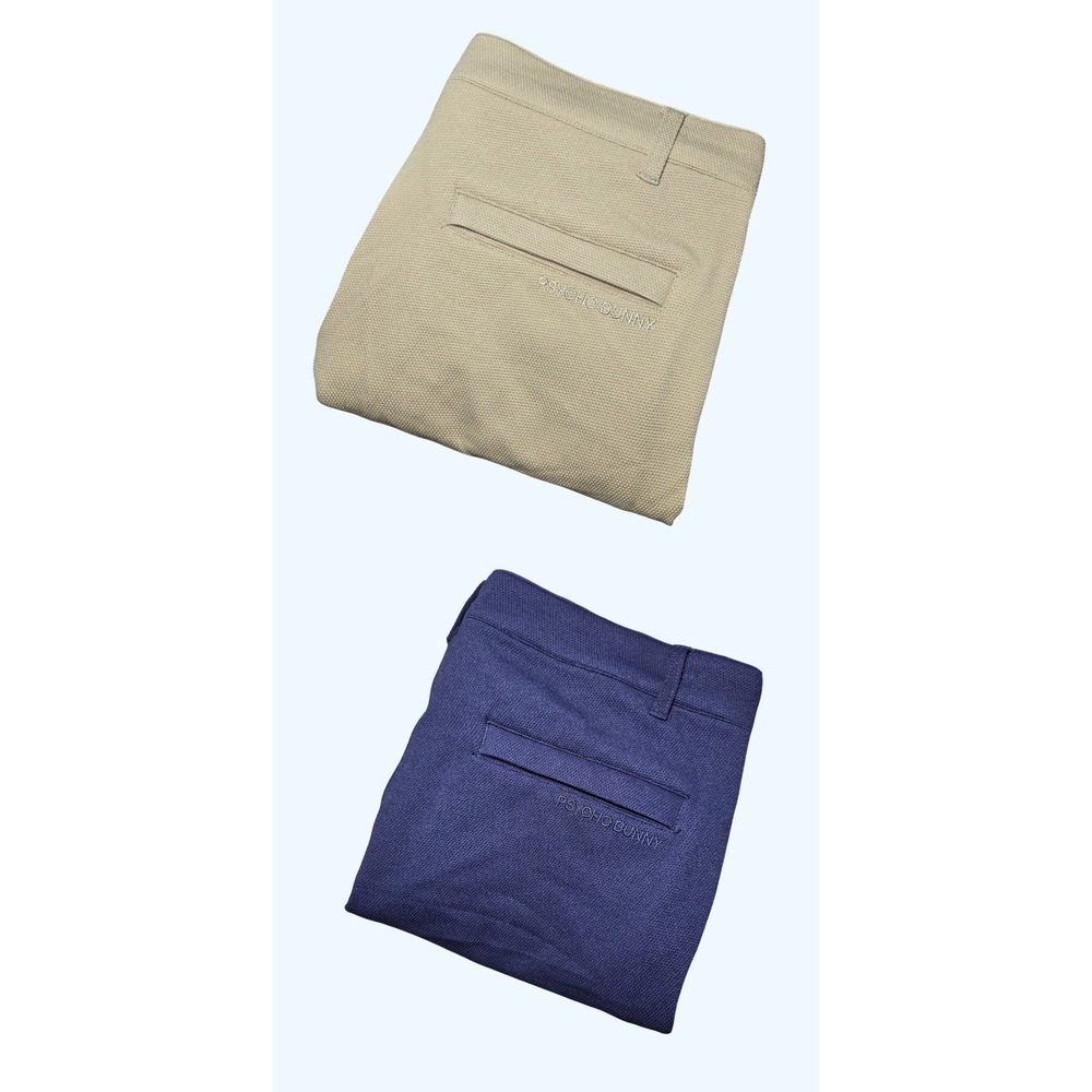 LOT OF 2 Psycho Bunny Shiro Knit Honeycomb Shorts Mens 32 Golf Textured Stretch